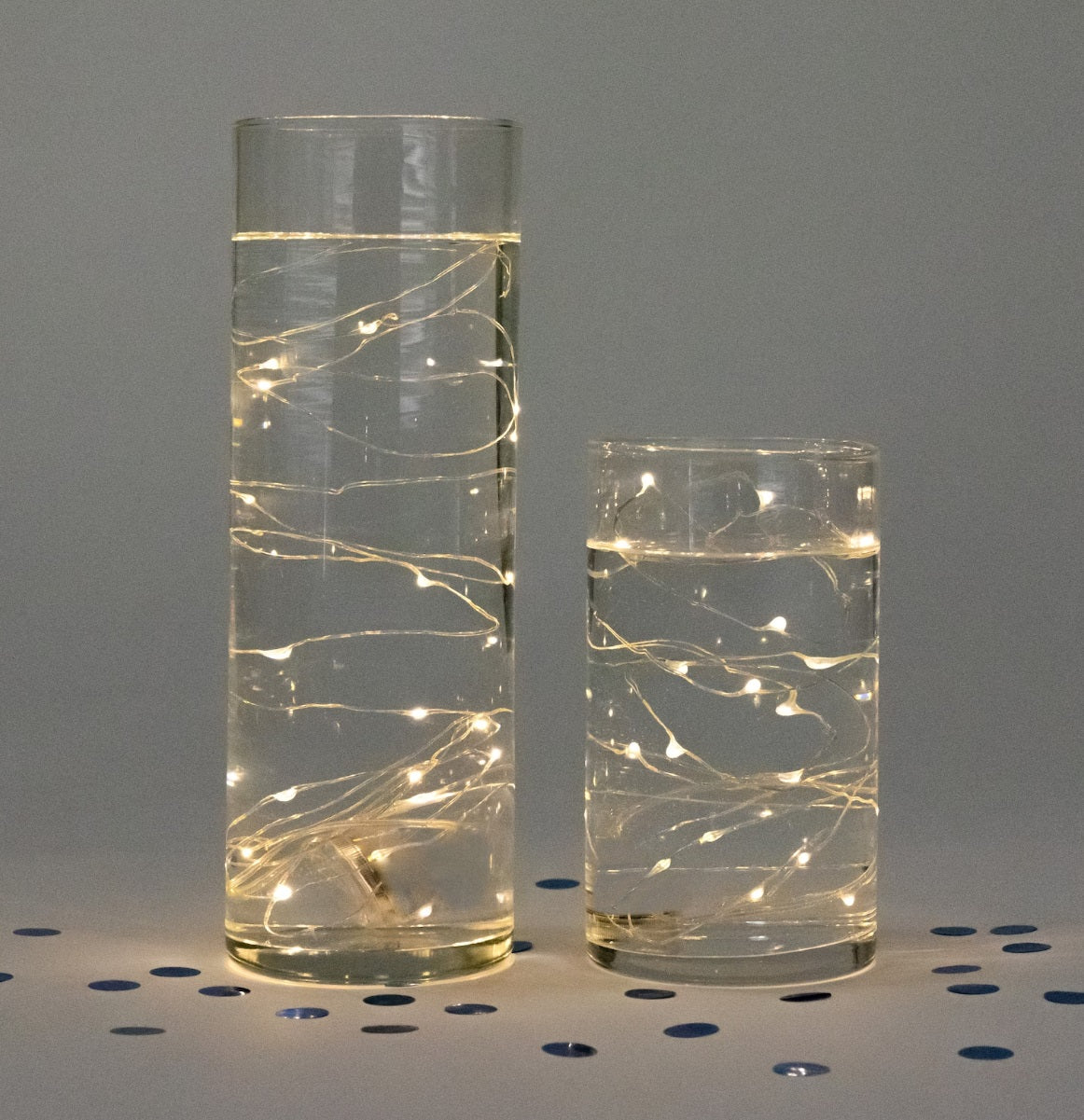 Schwebendes Konfetti mit LED - Vasen-Dekoration